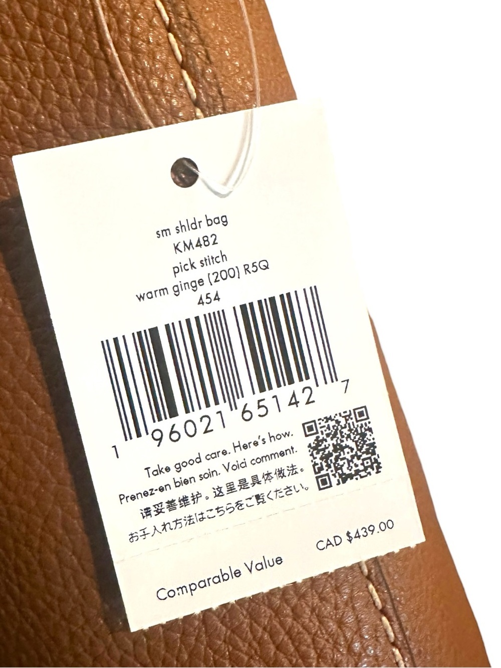 NWT Kate Spade Pick Stitch Warm Ginger Pebbled Leather Shoulder Bag KM482 - Picture 9 of 11